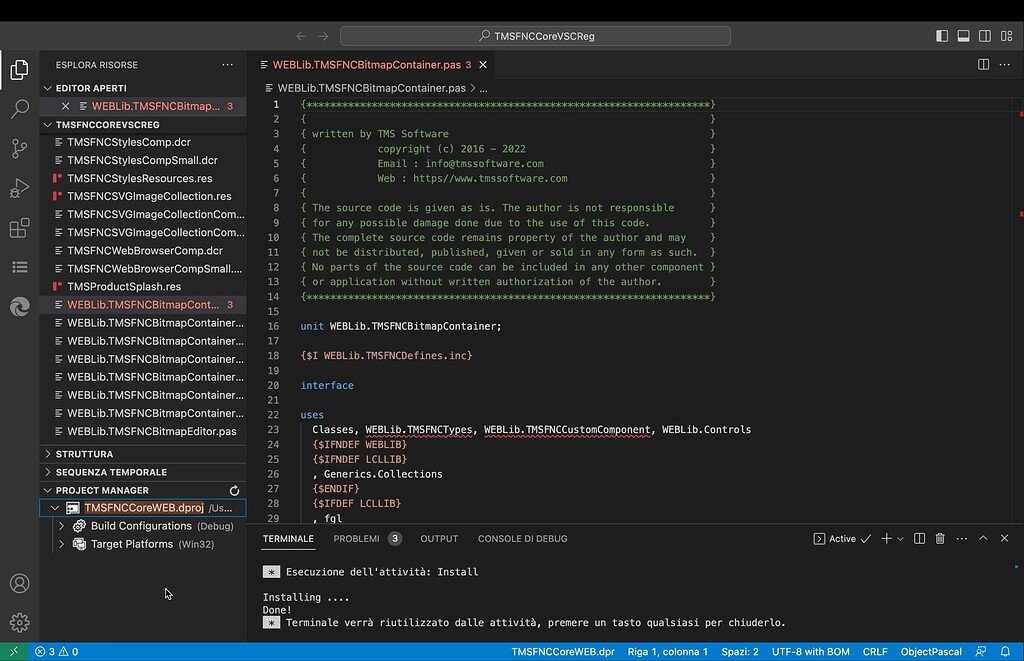 Problem Installing TMSWebCORE VSC + - TMS Web Core VSC - TMS Support Center