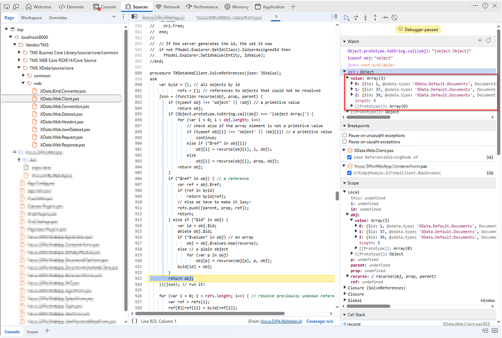 `SolveReferences` not working properly - TMS XData - TMS Support Center