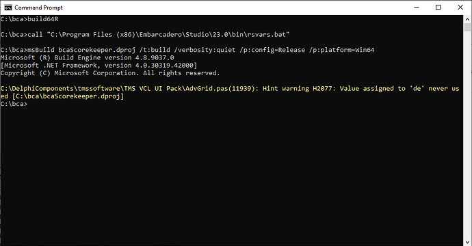 unused variable alert