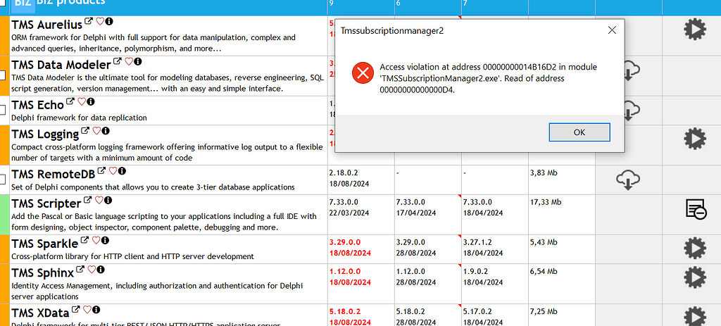 access violation tms subscription manager - Non-Technical - TMS Support ...