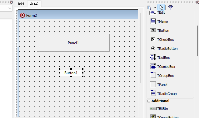 step 2--Putting a Button outside of the TPanel