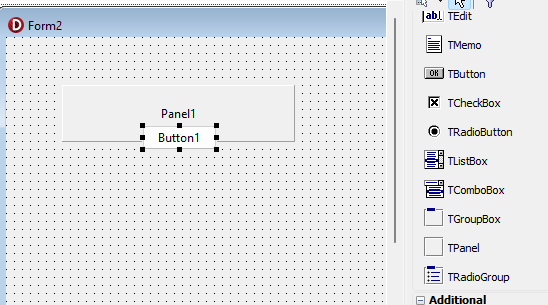 step 3--dragging the button over the panel