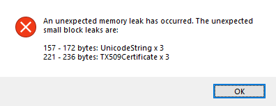TMS Certifikát - Parsovanie Unexpected_Memory_Leak