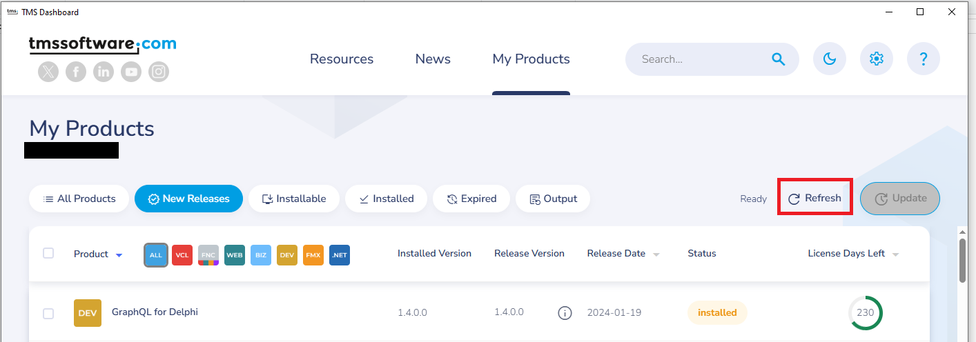 Manual refresh required when switching categories in Dashboard - TMS ...