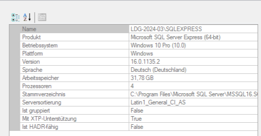 Screenshot SQL-Server