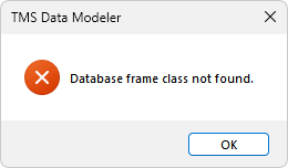 Error "Database frame class not found" - TMS Data Modeler - TMS Support ...